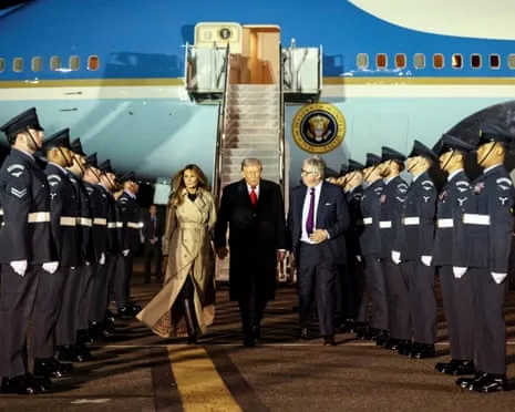Donald Trump Arrives in UK for Second State Visit As Protests Assemble in Windsor